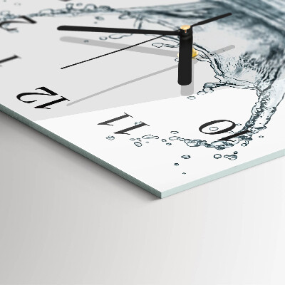 Glass clock square Water