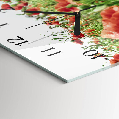Square wall clock Poppies