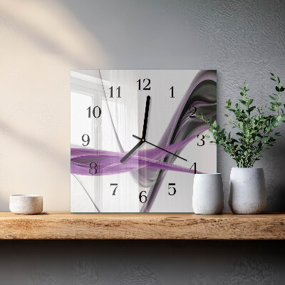 Glass wall clock square Abstract smoke