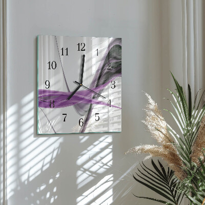 Glass wall clock square Abstract smoke