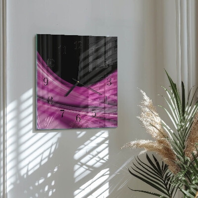 Glass clock square Abstract lines