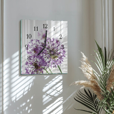 Square wall clock Flower