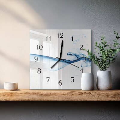 Square wall clock Abstract smoke