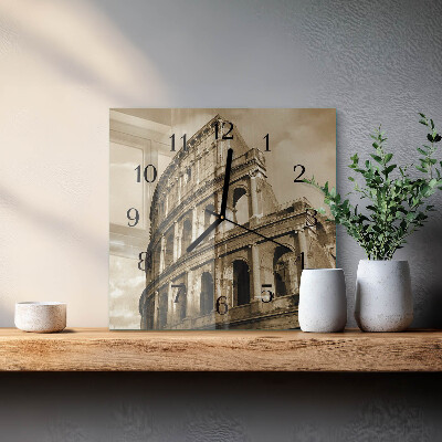 Square wall clock The Colosseum in sepia
