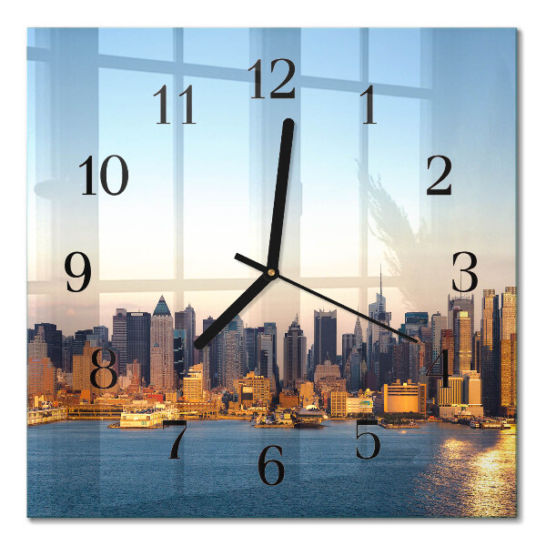 Glass clock square Horizon