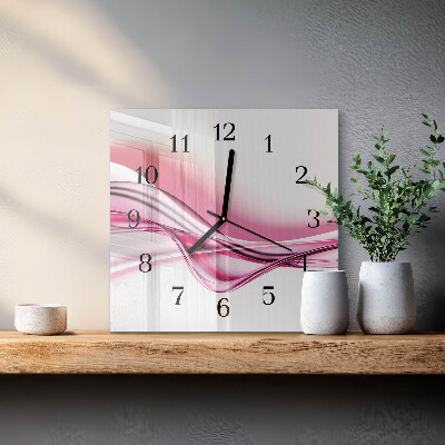 Glass wall clock square Abstract art