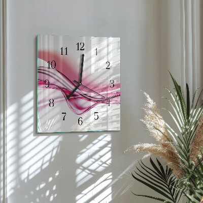 Glass wall clock square Abstract art