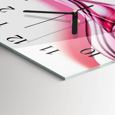 Glass wall clock square Abstract art