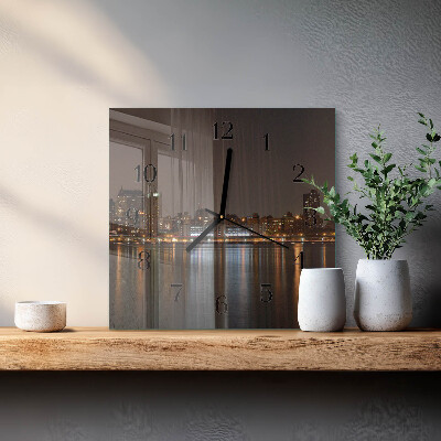Glass clock square Horizon