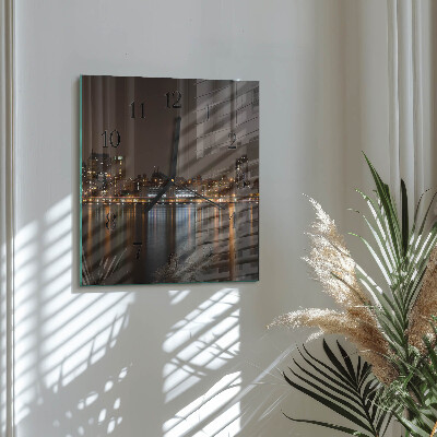 Glass clock square Horizon