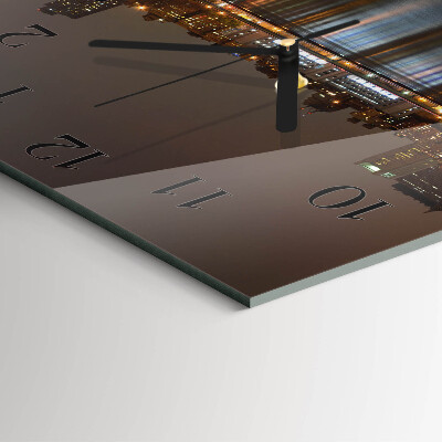 Glass clock square Horizon