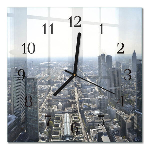 Glass clock square Horizon