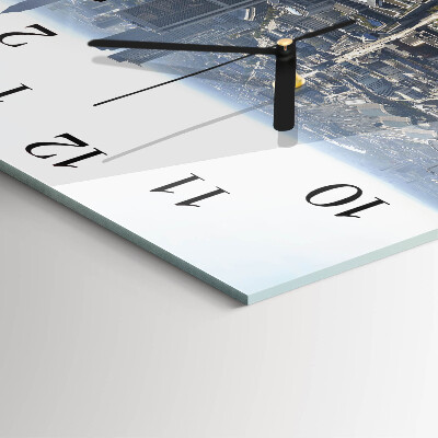 Glass clock square Horizon