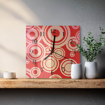 Square kitchen clock Red wheels