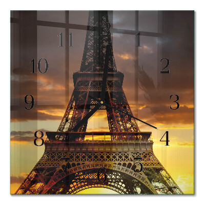 Square kitchen clock Eiffel Tower Paris