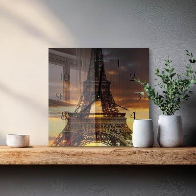 Square kitchen clock Eiffel Tower Paris