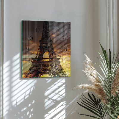 Square kitchen clock Eiffel Tower Paris