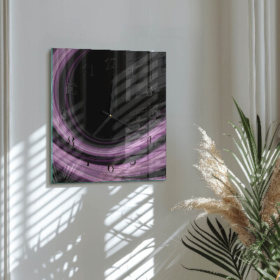 Glass clock square Abstract lines