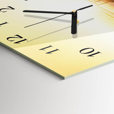 Square kitchen clock Beach path