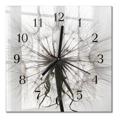 Glass clock square Dandelion