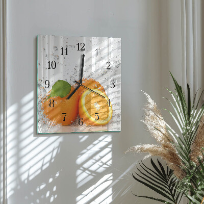 Square kitchen clock Oranges