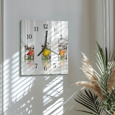 Glass clock square Fruit cups