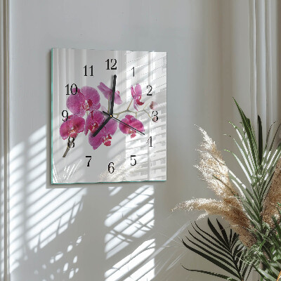 Square wall clock Orchid