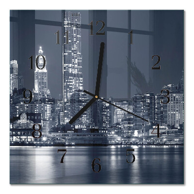 Glass wall clock square Horizon