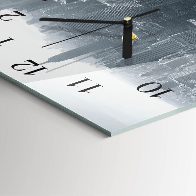 Glass clock square Horizon