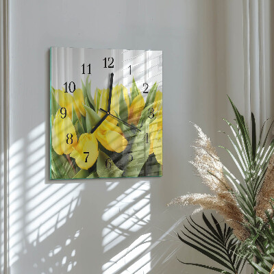 Square kitchen clock Tulips