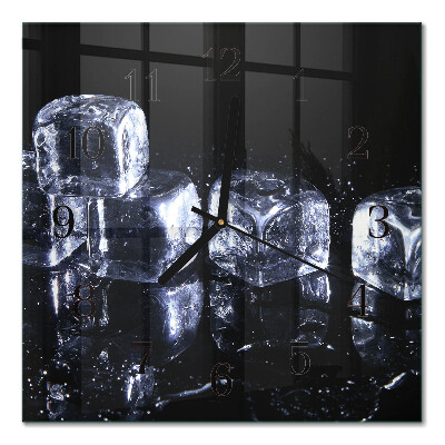 Glass clock square Ice cubes