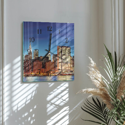 Glass clock square Horizon