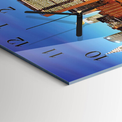 Glass clock square Horizon