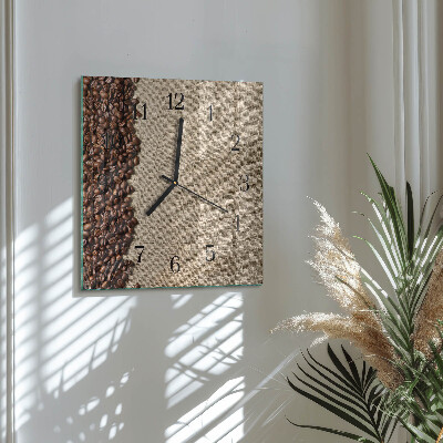 Square kitchen clock Coffee beans