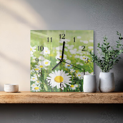 Square wall clock Daisies