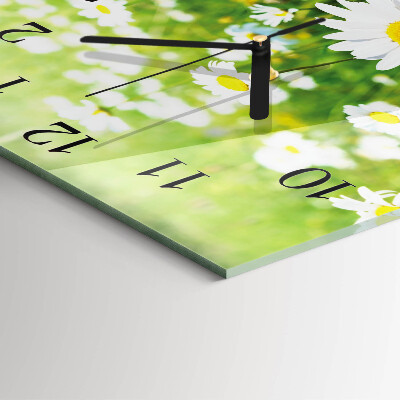 Square wall clock Daisies