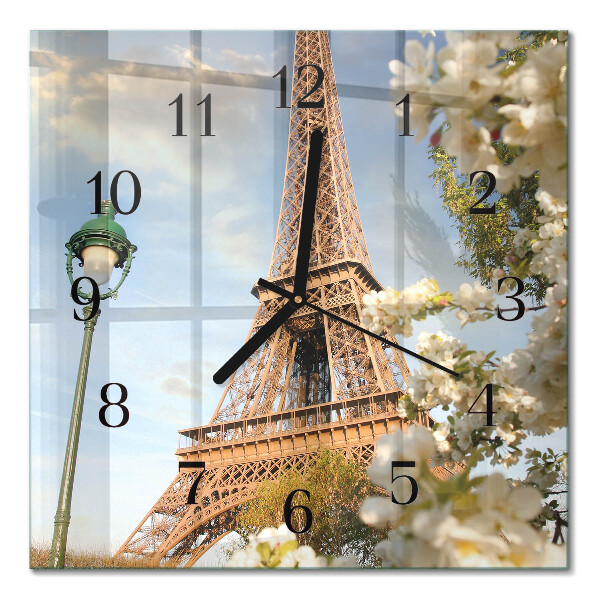 Square kitchen clock Eiffel Tower Paris