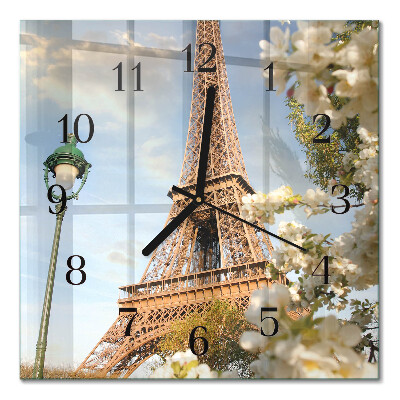 Square kitchen clock Eiffel Tower Paris