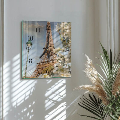 Square kitchen clock Eiffel Tower Paris