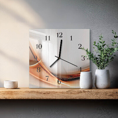 Glass wall clock square Abstraction