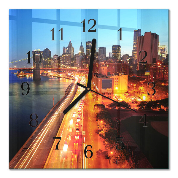 Glass clock square Horizon