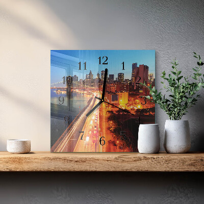 Glass clock square Horizon