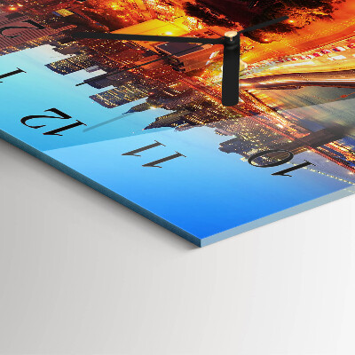 Glass clock square Horizon