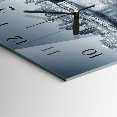 Square kitchen clock Night horizon