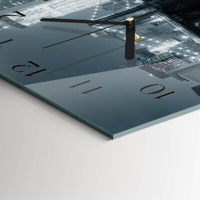 Glass clock square Horizontal bridge