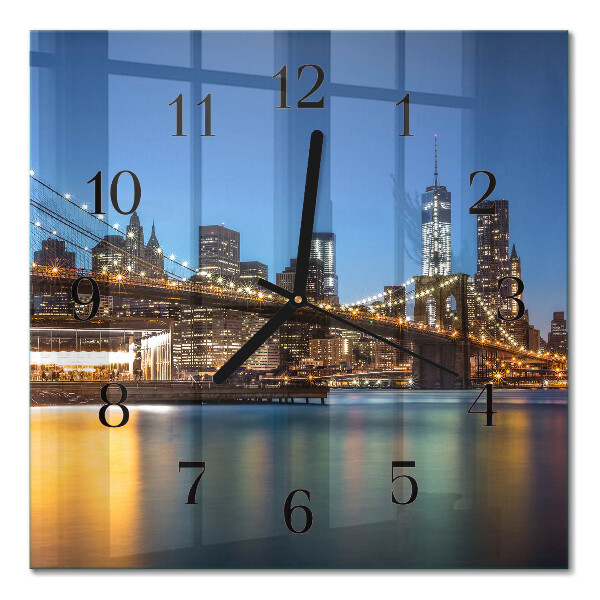 Square wall clock Horizontal bridge