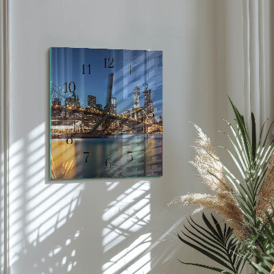 Square wall clock Horizontal bridge