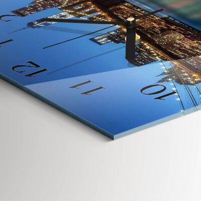 Square wall clock Horizontal bridge