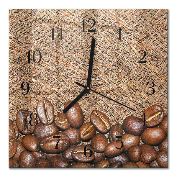 Square kitchen clock Coffee beans