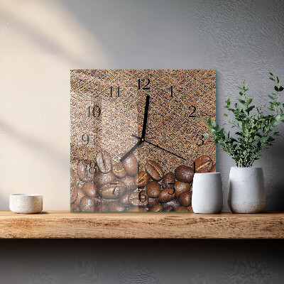 Square kitchen clock Coffee beans
